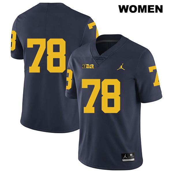 Women's NCAA Michigan Wolverines Griffin Korican #78 No Name Navy Jordan Brand Authentic Stitched Legend Football College Jersey FH25C47LI
